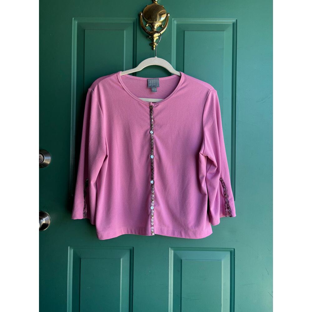 Rabbit Rabbit Rabbit 14 petite pink floral cardigan